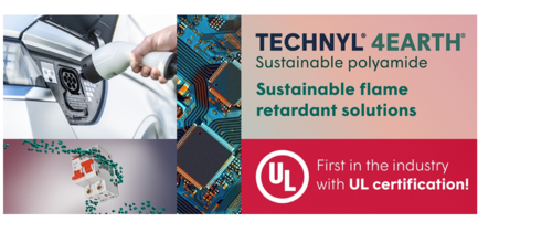 DOMO: first supplier to obtain UL RTI electrical rating for a mechanical recycled polyamide solution.